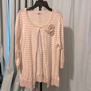 Khaki/cream striped cardigan